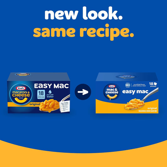 Kraft Easy Mac Original Macaroni & Cheese Microwavable Dinner (18 Ct Packets)(Packaging May Vary)