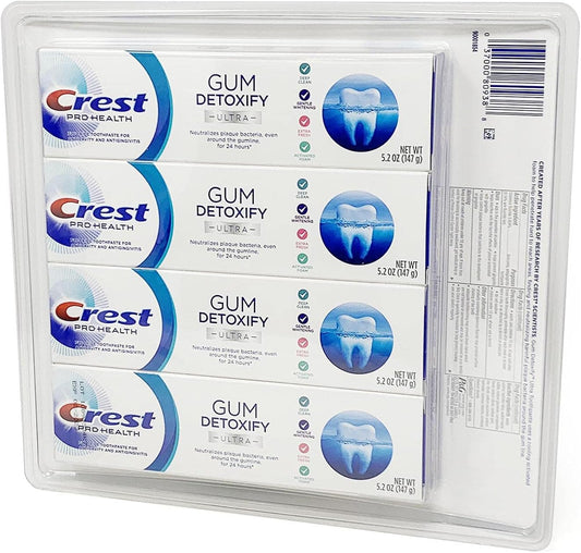 Crest Pro Health Ultra Gum Detoxify Toothpaste (4-Pack, 5.2 Oz Each)