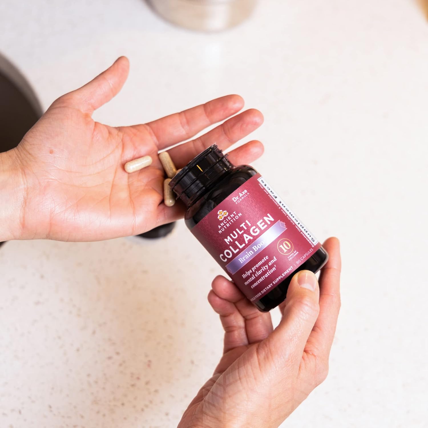 Ancient Nutrition Collagen Protein Brain Boost, Collagen Protein Capsules Brain Supplement For Reduced Joint Discomfort, Healthy Skin And Nails, 90 Ct : Health & Household