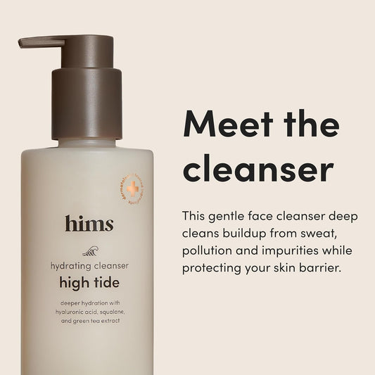 Hims High Tide Hydrating Daily Cleanser For Men - Gentle Face Cleanser With Hyaluronic Acid, Squalane And Green Tea Extract - Lemongrass Field Scent