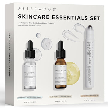 Asterwood Triple Repair Matrixyl 3000 + Argireline + Hyaluronic Acid + Vitamin C Serum For Face - Anti-Aging, Collagen Boosting, Hydrating - Fragrance-Free - 2 Fl Oz