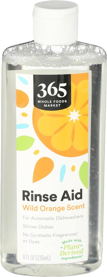 365 By Whole Foods Market, Rinse Aid Dishwasher Automatic Wild Orange, 8 Fl Oz