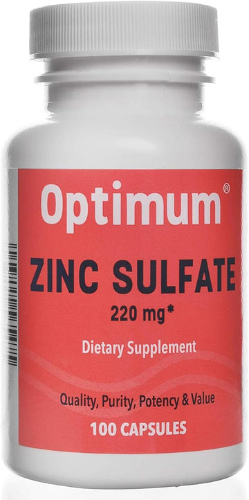 Zinc Sulfate 220 Mg 100 Count Capsules | Dietary Supplement