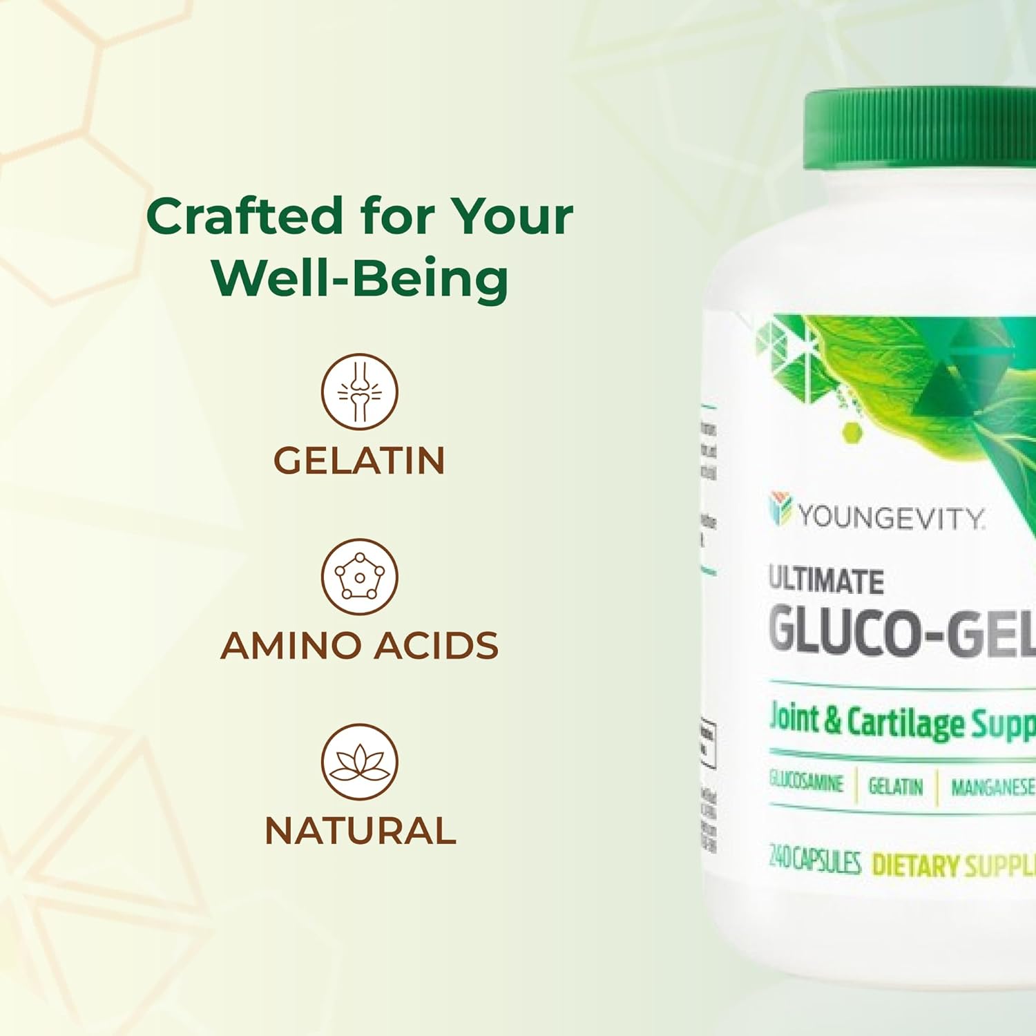 Buy Youngevity Ultimate Gluco-Gel -For Joints, Tendons, Bones & Cartilage | Contains Glucosamine, Gelatin & Manganese | 240 Capsules | 1 Bottle On  Free Shipping On Qualified Orders