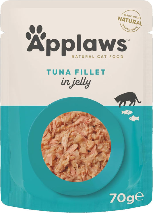 Applaws Natural Wet Cat Food Tuna In Jelly Pouch For Adults Cats 16X 70G Pouches8273Ml-A
