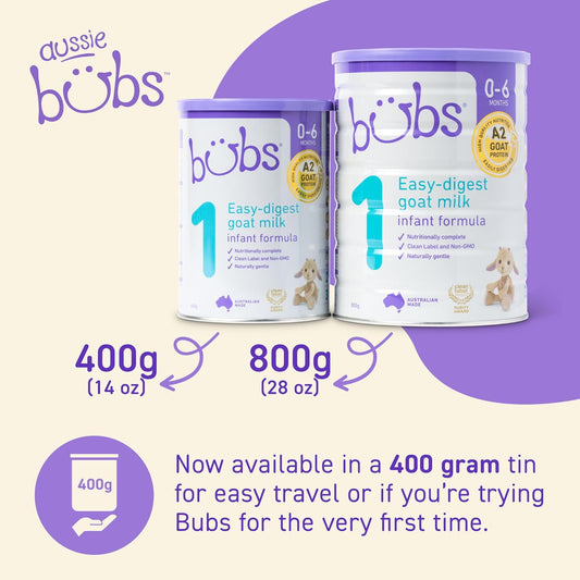 Bubs Goat Milk Infant Formula Stage 1, Made With Fresh Goat Milk, 14.1 Oz