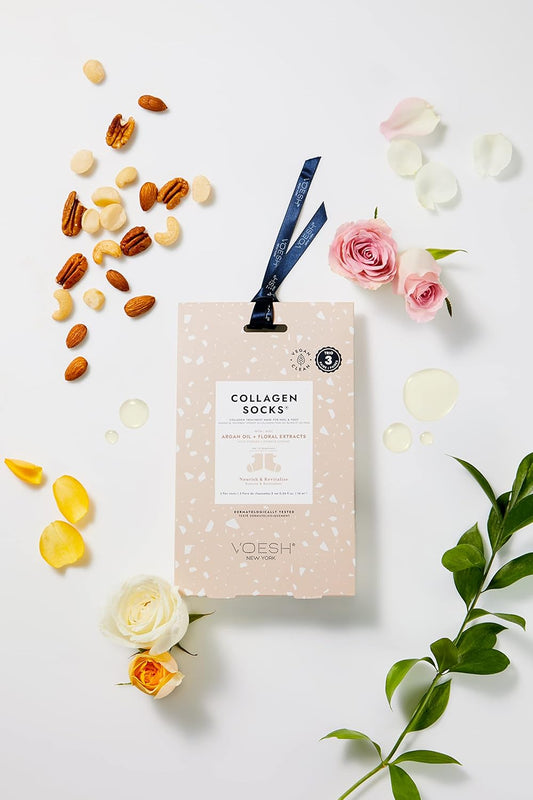 Voesh Collagen Socks, Collagen Socks For Dry Feet, Cracked Heel Repair, Moisturizing Socks, Spa Pedicure Treatment, Spa Socks, Foot Peel Masks, Vegan