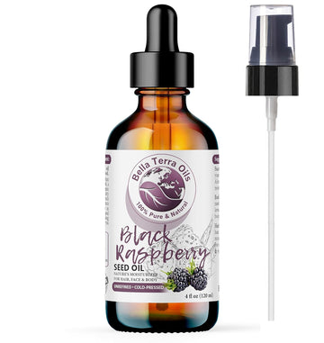 Bella Terra Oils - Black Raspberry Seed Oil 4oz - A Mélange of Antioxidants & Essential Fatty Acids, Offering the Skin the Finest of Nature's Nourishing Secrets