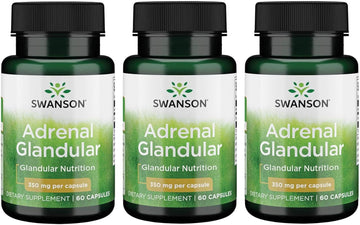Swanson Adrenal Glandular 350 Milligrams 60 Capsules (3 Pack)