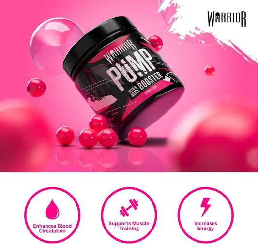 Warrior Pump Non Stim Pre-Workout Powder 225G – Nitric Oxide Supplement – Contains Citrulline Malate, Cyclic Dextrin For Energy, Focus, And Performance – 30 Servings (Bubblegum)