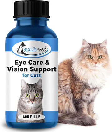 Eye Care And Vision Support For Cats - Holistic Kitten Eye Infection Treatment Helps With Conjunctivitis, Swelling, Discharge And More. Easy To Use Pills Relieve The Cat Eye Drops Struggle