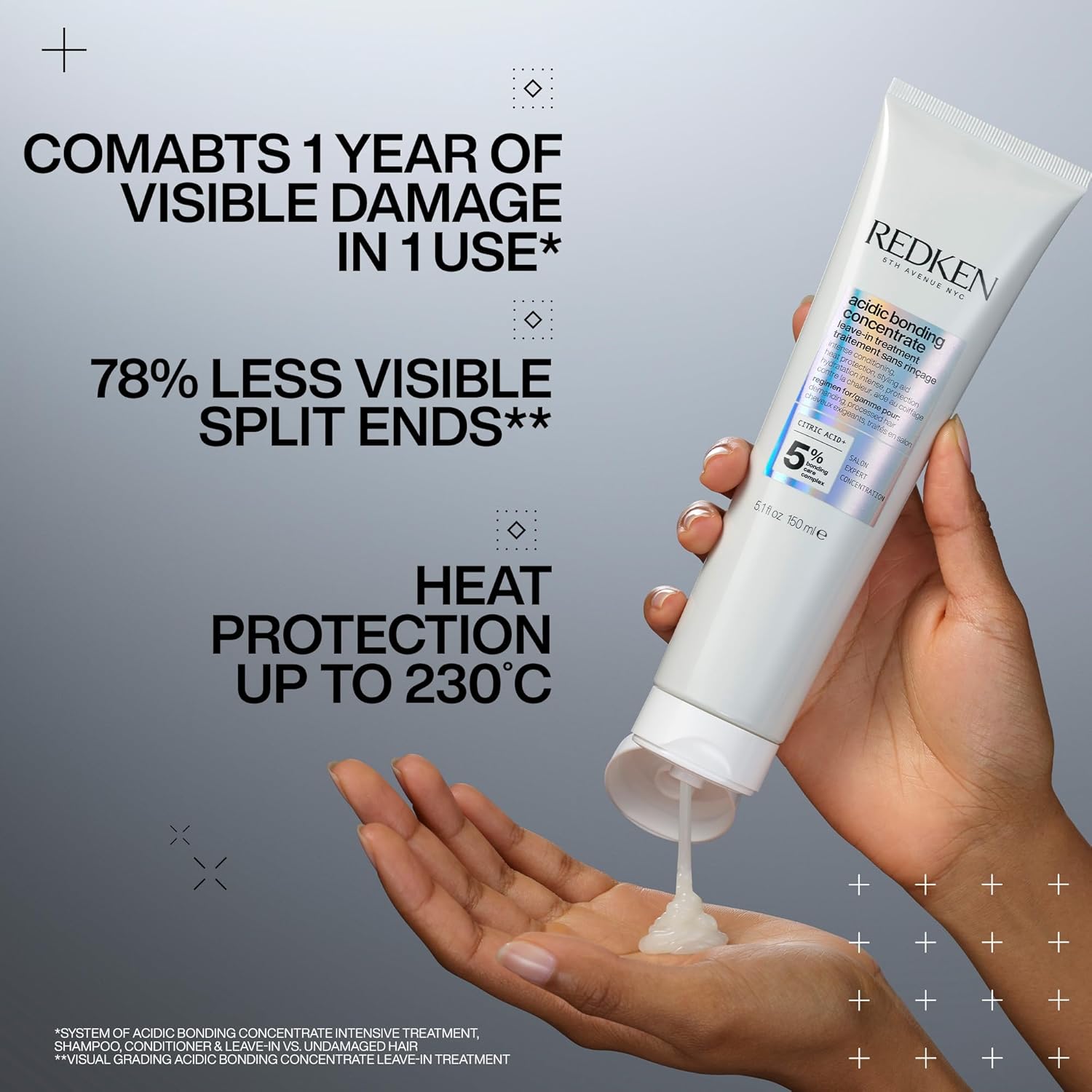 Redken Acidic Bonding Concentrate Discovery Set, With Shampoo, Conditioner & Leave-In Treatment, Strengthens Bonds, Repairs Damage & Protects Colour Treated Hair, 75Ml, 50Ml &150Ml