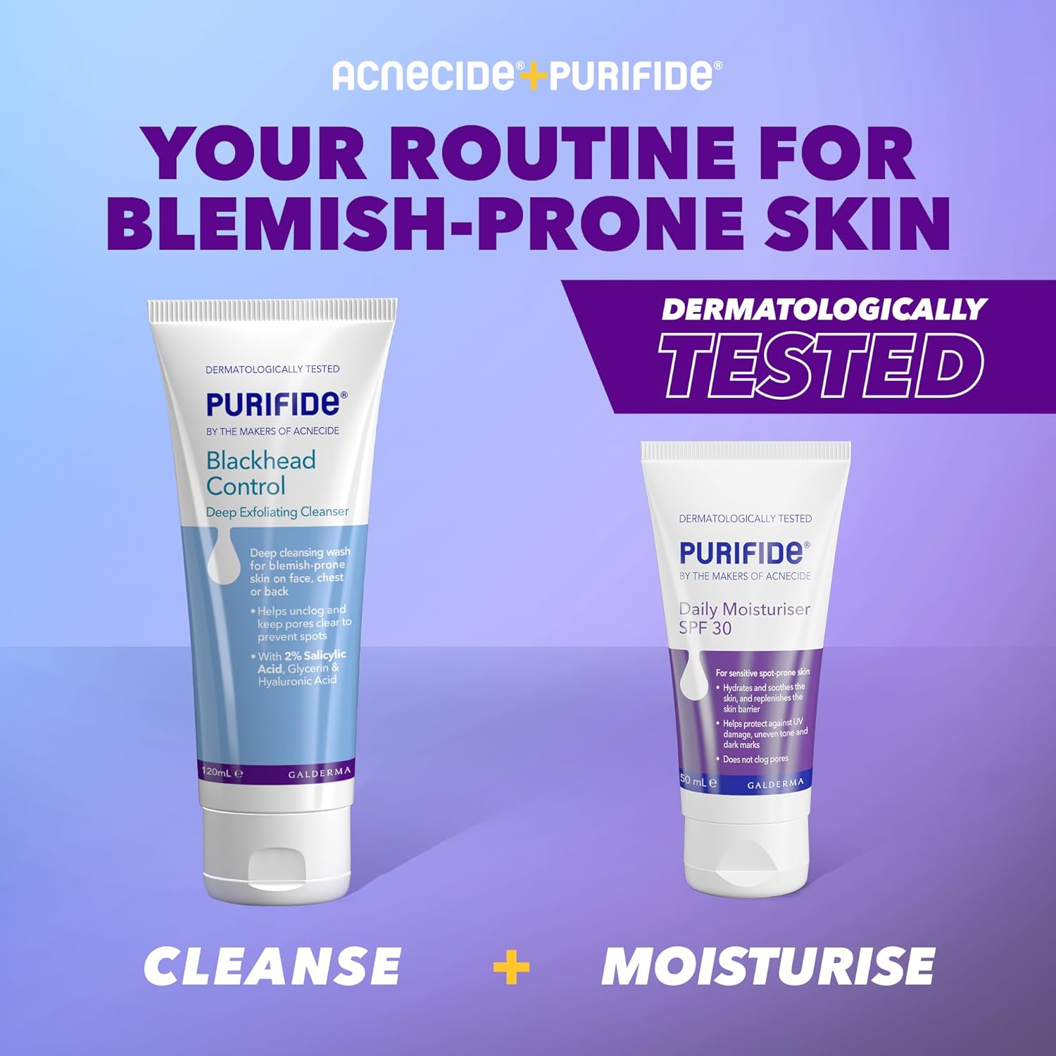 Purifide by Acnecide Blackhead Control Face Wash, Deep Exfoliating Cleanser for Acne Prone Skin 120ml, with 2% Salicylic Acid and Hyaluronic Acid : Amazon.co.uk: Beauty