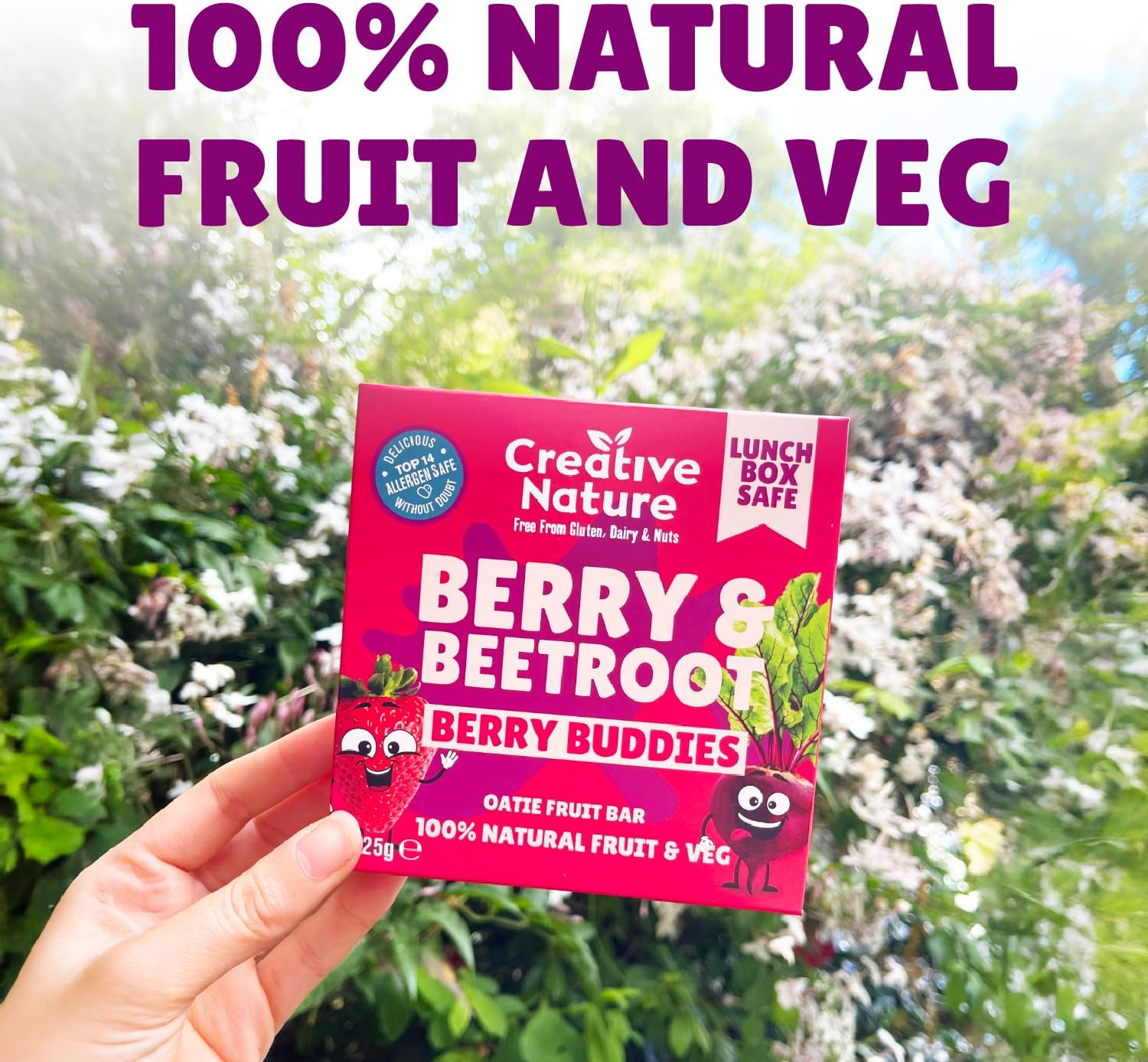 Creative Nature Snack Bars | Berry & Beetroot Flavour | Gluten Free | Oat and Fruit | Healthy Kids Snack Bar, Lunchbox Snacks | Top 14 Allergen Free |12 Bars x 25g : Amazon.co.uk: Grocery