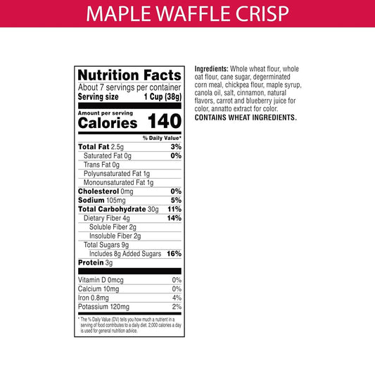 Kashi Cold Breakfast Cereal, Vegan, Made With Whole Grains, Maple Waffle Bites 9.5 Oz (Pack Of 8)