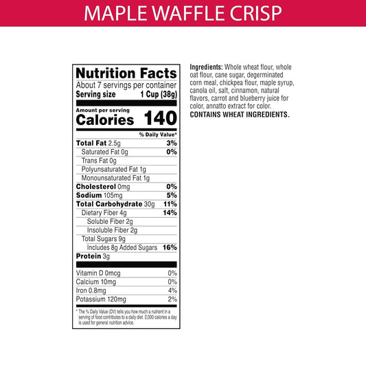 Kashi Cold Breakfast Cereal, Vegan, Made With Whole Grains, Maple Waffle Bites (8 Boxes)