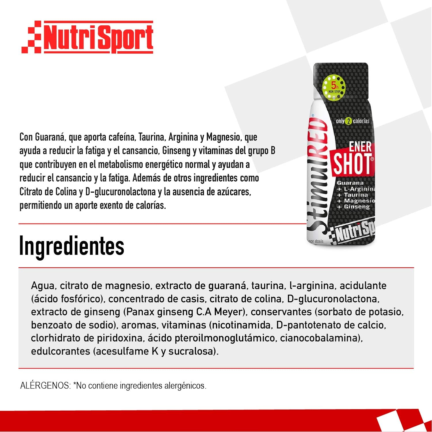 Nutrisport Caja Stimulred Enershot 5 Horas Non Stop