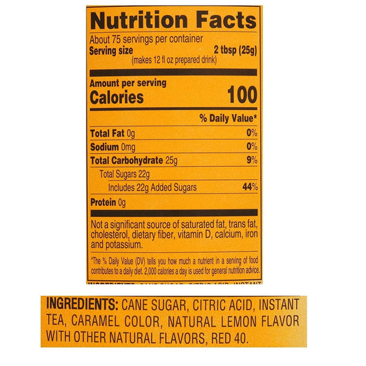 4C Powdered Drink Mix Cannisters, Lemon Tea, 28 Quarts, Family Sized Cannister, Thirst Quenching & Refreshing Flavors (Lemon Iced Tea, 66.1 Ounce (Pack Of 6))