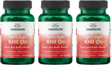 Swanson 100% Pure Krill Oil 500 Milligrams 60 Sgels (3 Pack)