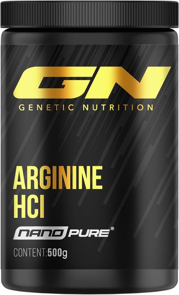 Nano Pure L-Arginine Hcl - High Dose & Pure L-Arginine Powder - 3 G Per Serving - Vegan, No Additives, Perfect Solubility - For Training, Fitness & Blood Circulation - 500 G - Gn Laboratories