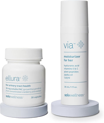 36Mg Pac Only From Concentrated Cranberry Juice Extract, Highly Effective Urinary Tract Supplement, 30 Capsules + Solv Wellness Via Vaginal Moisturizer Lotion Cream For Women