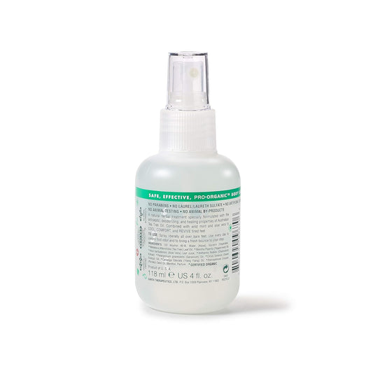 Earth Therapeutics Tea Tree Oil Foot Spray – Natural Cooling Foot Spray – Refreshes & Deodorizes Feet – Enriched With Certified Organic Botanicals – Antiseptic Foot Treatment For Rapid Relief - 4 Oz