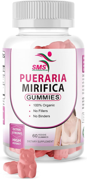 Smshealthproducts.Com Pueraria Mirifica Gummy Supplement - Pure Root 10:1 Concentrated Extract 60 Veggie Gummies, Premium Organic - For Women, Transgender, Men