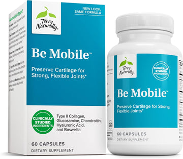 Terry Naturally Be Mobile - 60 Capsules - Joint Support Supplement - With Type Ii Collagen, Glucosamine, Chondroitin, Hyaluronic Acid & Boswellia - Non-Gmo, Gluten Free - 20 Servings