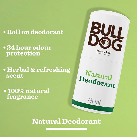 Bulldog Skincare - Peppermint And Eucalyptus Roll On Natural Deodorant For Men 75 Ml (Pack Of 2)