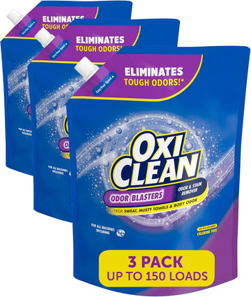 Oxiclean Odor Blasters Odor And Stain Remover Laundry Booster Liquid, 50 Fl Oz 3-Pack
