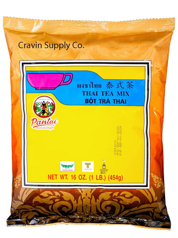 Cravin Supply Co. Thai Tea Mix (Pantai) 16 Oz (1Lb.) Thai Iced Tea Traditional Restaurant Style. Large