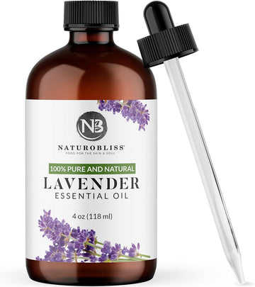 100% Pure & Natural Lavender Essential Oil Therapeutic Grade Premium Quality Lavender Oil With Glass Dropper - Huge 4 Fl. Oz - Perfect For Aromatherapy And Relaxation