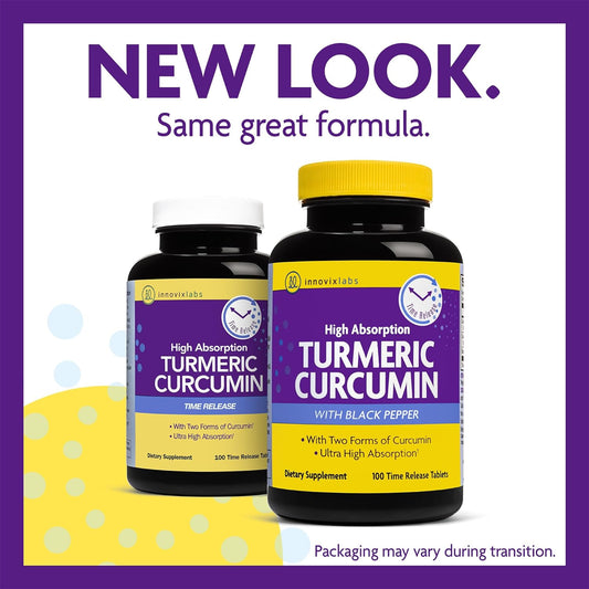 Innovixlabs Turmeric Curcumin With Black Pepper Extract - High Absorption Tumeric And Curcumin Supplements With Bioperine, C3 Reduct & Curcumin C3 Complex, Time Release Turmeric Supplement - 100 Ct
