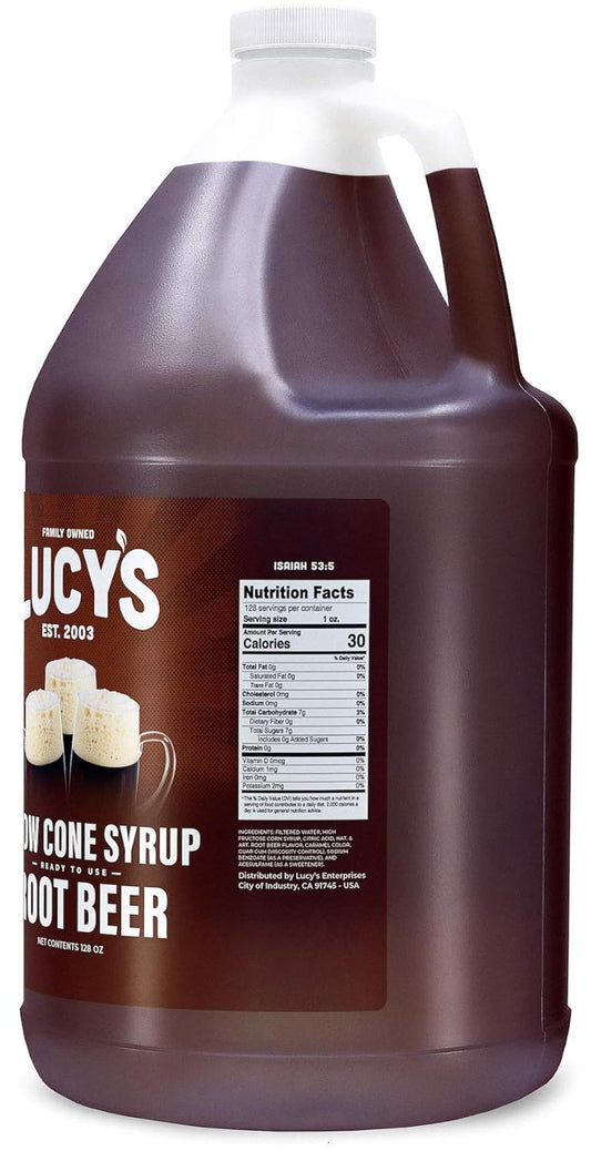 Lucy'S Family Owned - Shaved Ice Snow Cone Syrup - 1 Gallon (128Oz.) (Root Beer)
