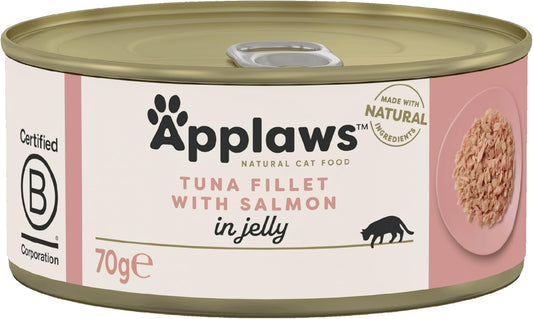 Applaws Natural Wet Cat Food, Tuna With Salmon In Jelly 70G Tin (Pack Of 24)1049Ce-A
