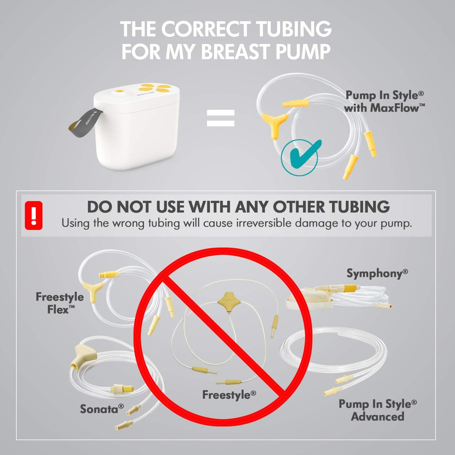 Medela Replacement Tubing, Compatible With New Pump In Style Maxflow Breast Pump, Authentic Spare Breastpump Parts Made Without Bpa : Baby