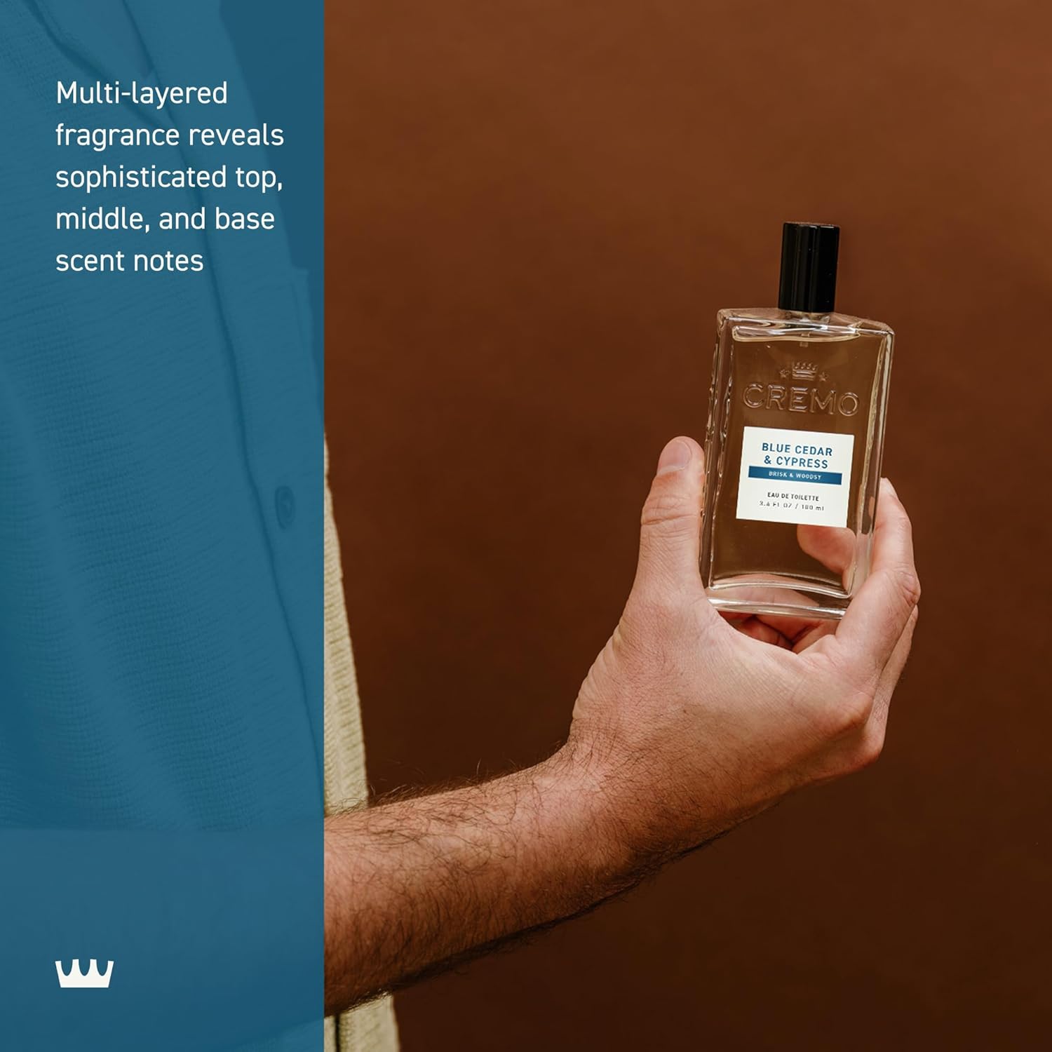 Cremo Cologne For Men - Blue Cedar & Cypress Mens Cologne Spray- A Woodsy Scent With Notes Of Lemon Leaf, Cypress And Cedar, Fragrances For Men, 3.4 Fl Oz : Beauty & Personal Care