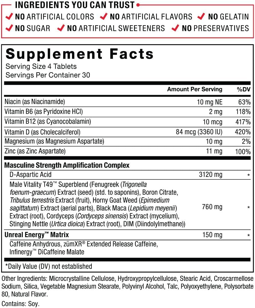 FORCE FACTOR Test X180 Boost Testosterone Booster and Energy Supplement for Men, Boost Energy, Increase Stamina, Enhance Vitality and Performance, with D-Aspartic Acid and Fenugreek, 120 Tablets : Health & Household