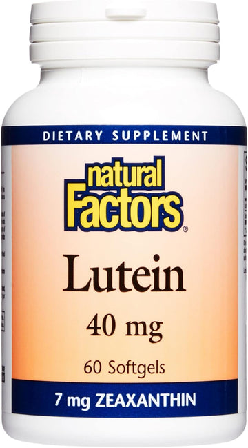 Natural Factors, Lutein 40 Mg, Antioxidant Support For Healthy Eyes And Skin With Zeaxanthin, 60 Softgels