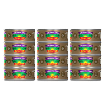 Genova Premium Albacore Tuna In Olive Oil, Wild Caught, Solid White, 5 Oz. Can (Pack Of 12)
