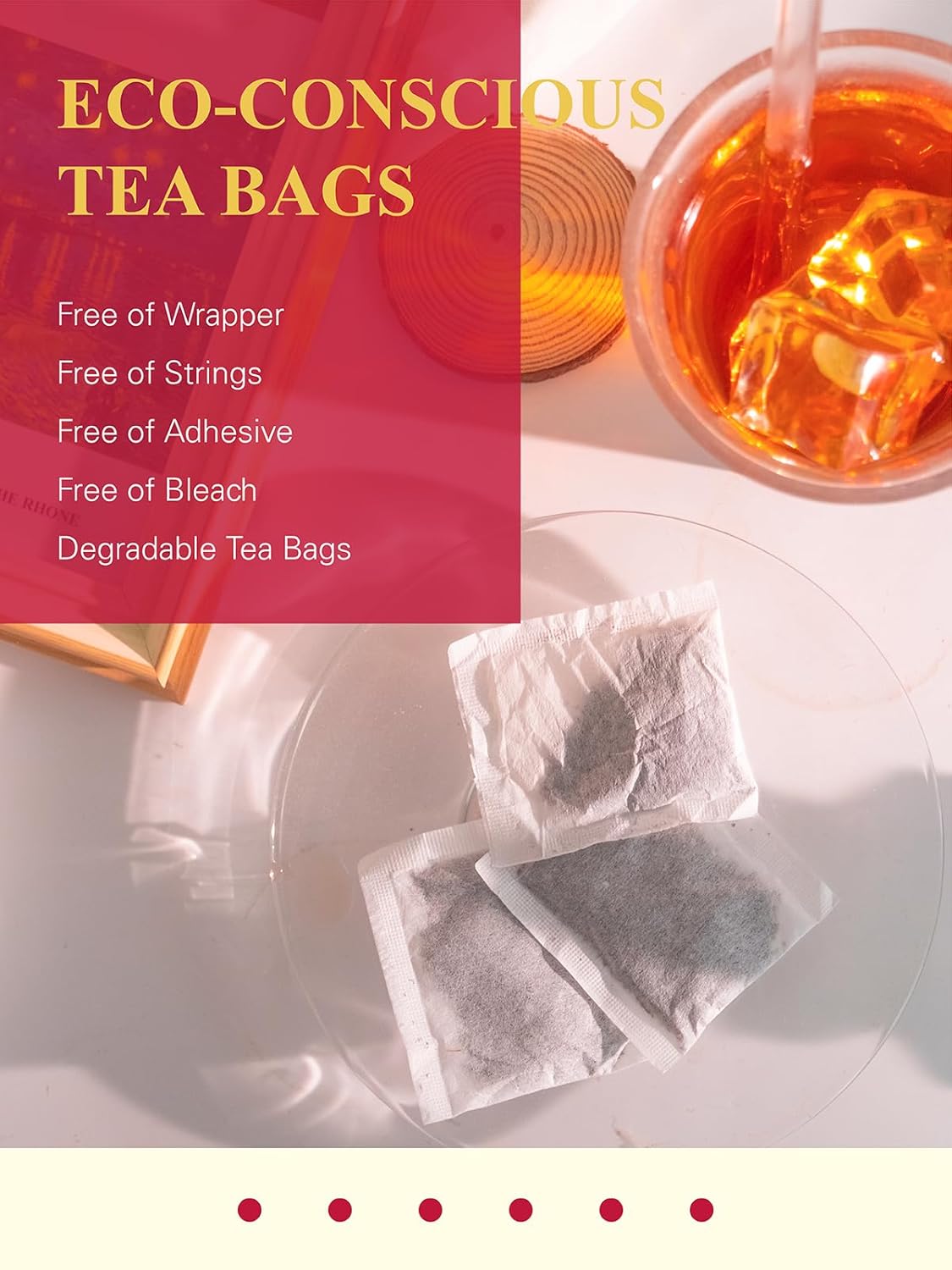 Gldnt Organic Decaf Black Tea Bags, Organic Black Tea Decaffeinated, Smooth Taste, Iced & Hot Tea, 100 Count