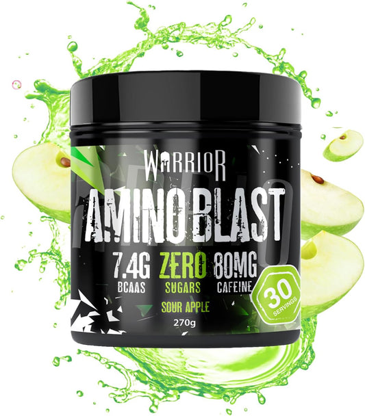 Warrior Amino Blast 270G ā Bcaa Powder ā Branched Chain Amino Acids Supplement, Intra Workout & Recovery, Energy Drink ā 30 Servings (Cherry Cola)