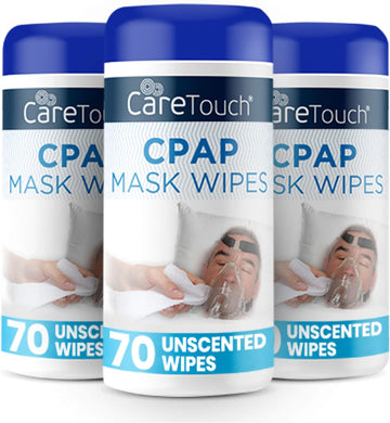 Care Touch Cpap Wipes - Unscented | Cpap Cleaner | 3 Packs Of 70 Unscented Cpap Mask Cleaning Wipes - 210 Total Of Cpap Mask Wipes