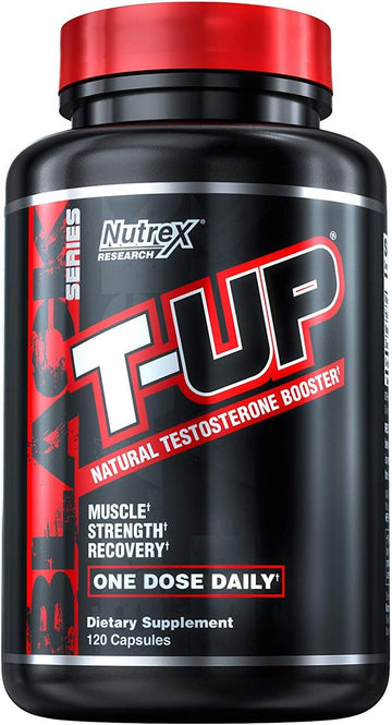 Nutrex Research T-Up Natural Testosterone Booster For Men Muscle Enhancer And Libido Support Pills | Daa D-Aspartic Acid, Zinc, B6, B12 | 120 Capsules
