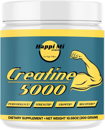 Micronized Creatine Monohydrate Powder, Unflavored, Pre Workout, Post Workout, Recovery, Muscle Building, Improve Athletic Performance, 300 Gram, 5000Mg Per Serving, 60 Servings