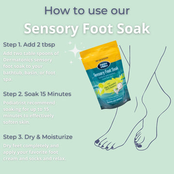 Dermatonics Sensory Foot Soak | Softens And Soothes Hard Foot Skin | With Lime Essential Oil And Coconut | Revieves And Awakens | Suitable For Vegans | 350 G