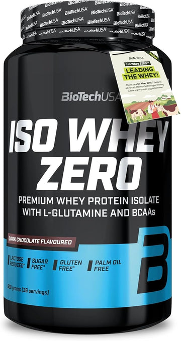 Biotechusa Iso Whey Zero | Premium Whey Protein Isolate | Grass-Fed | Enzyme-Free | Sugar- And Gluten-Free, 500 G, Dark Chocolate