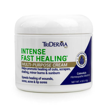 Triderma Intense Fast Healing Cream, Decreases Healing Time For Minor Irritations, Rashes, Scrapes, Cuts 4 Ounces