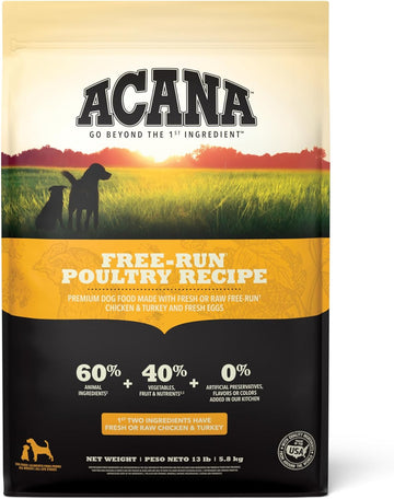 Acana Grain Free Dry Dog Food, Free-Run Poultry Dog Food Recipe, 13Lb