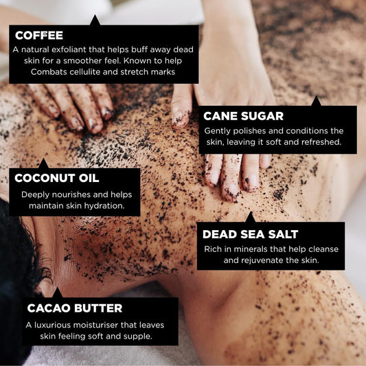 Made By Coopers Coffee Mint Sugar And Dead Sea Salt Body Scrub - Invigorating Exfoliation With Natural Ingredients For Radiant Skin - Energizing Coffee And Mint Infusion - 250G Full Body Treatment